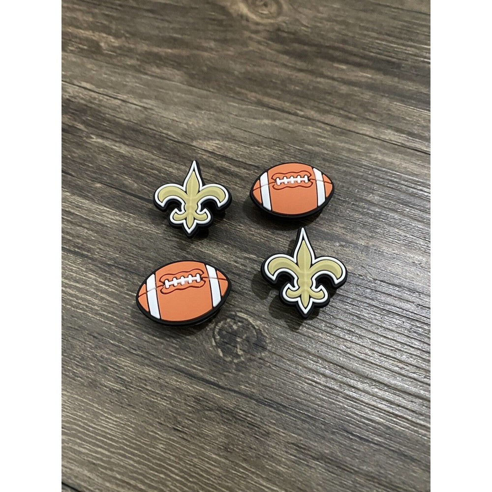 New Orleans Saints Football Team Charm For Crocs Shoe Charms - 4 Pieces